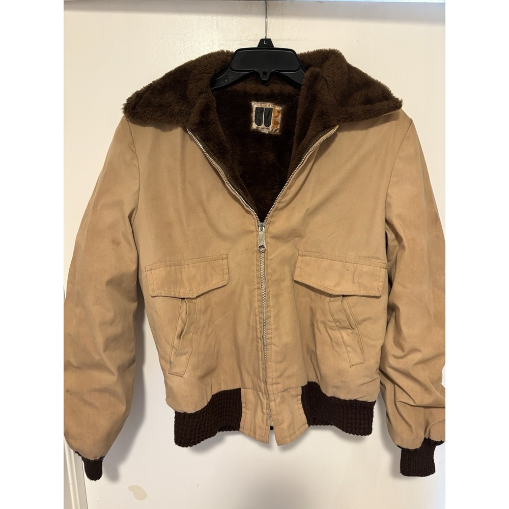 Vintage William Barry Fur Lined Corduroy Jacket Size 38